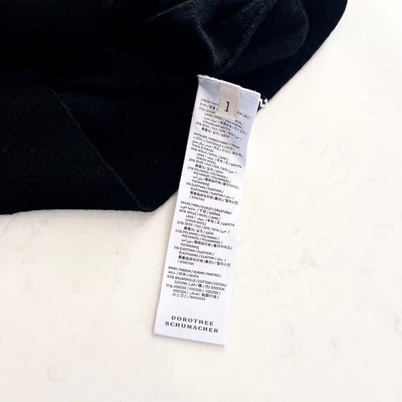 Dorothee Schumacher Black Contrast Flutter Short Sleeve Crewneck Sweater Size 1 - Picture 9 of 10